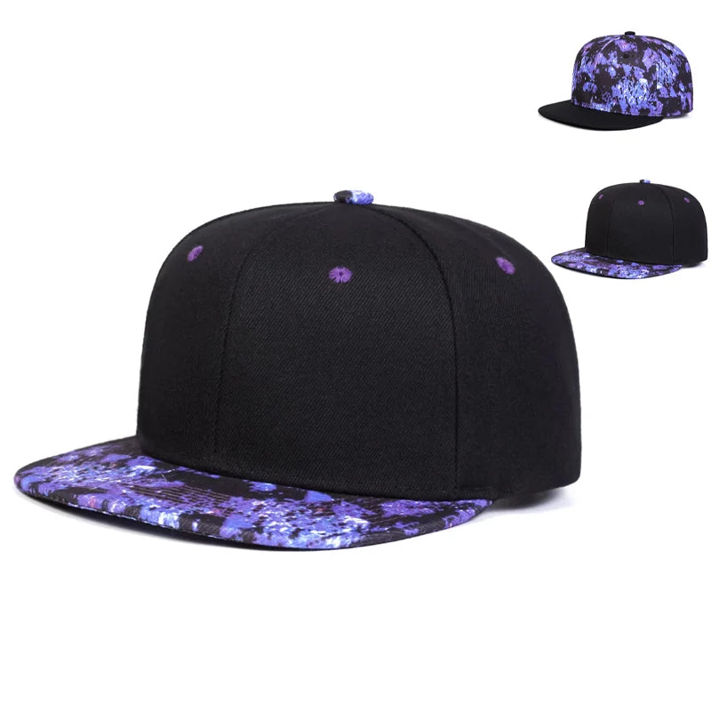 Unisex Purple Starry Sky Printing Hip-hop Hats Fashion Outdoor