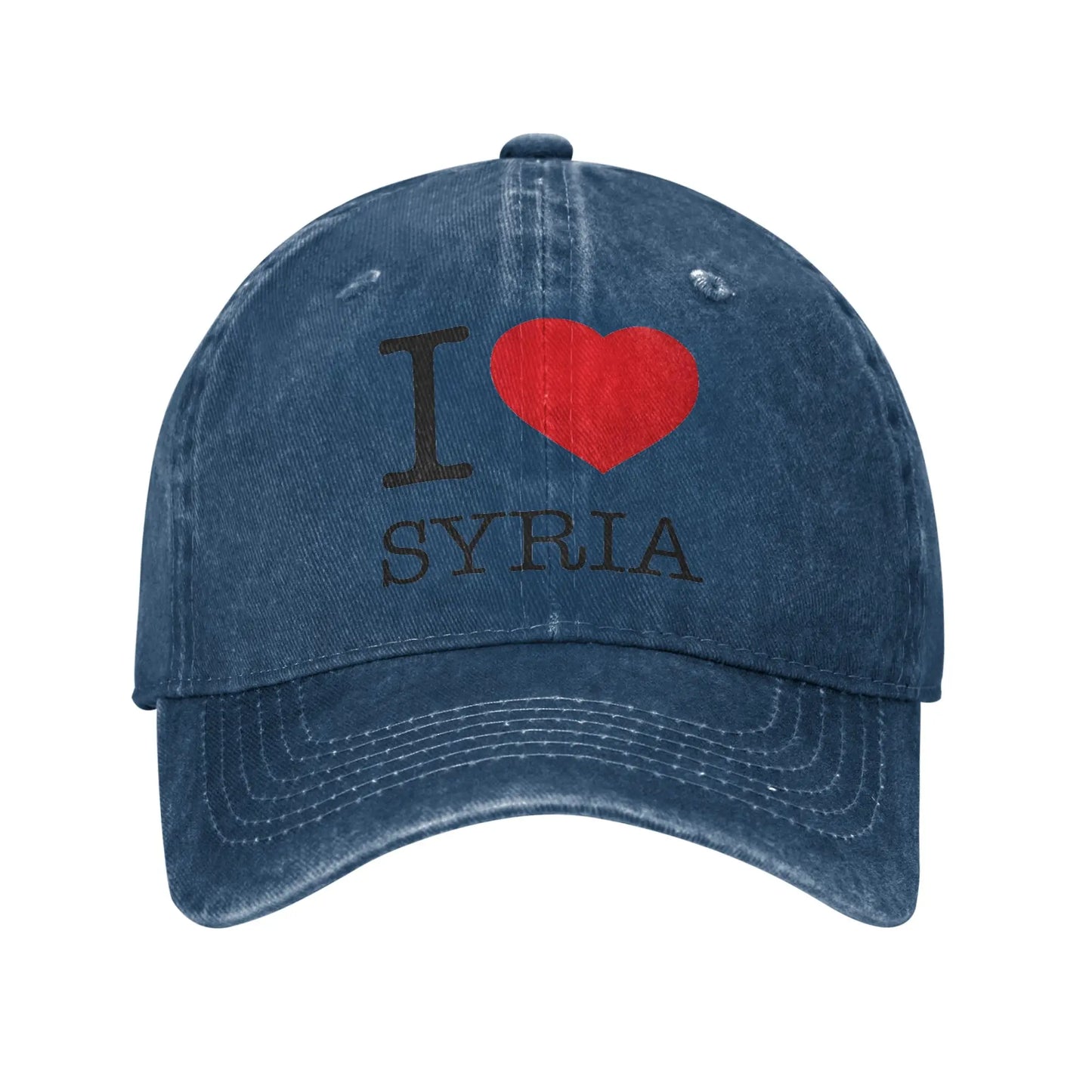 Syrian Flag Heartbeat Sun Baseball Cap I Love Syria Map Cool Female Male