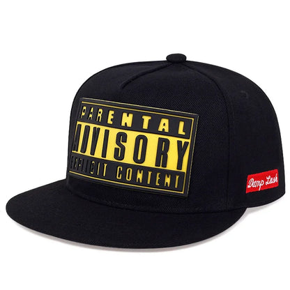 Flat Bill Visor Trendy Patch Snapback Hat Hip Hop Color Block For Women Men