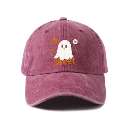 Funny Oh Sheet Ghost Graphic Baseball Cap