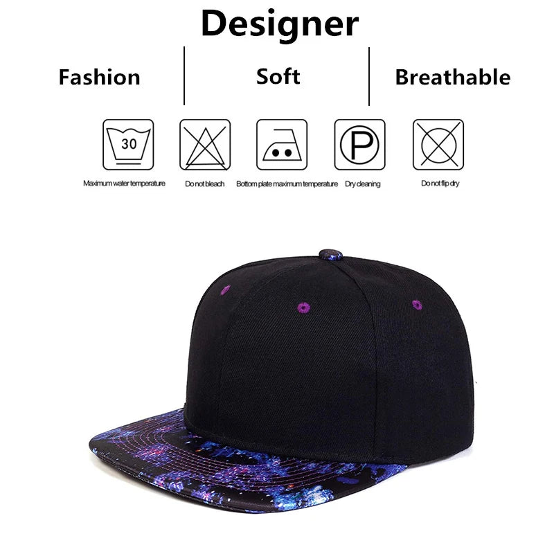 Fashion Starry Sky Hat Brim Baseball Cap Hip Hop Hat Outdoor Snapback Caps