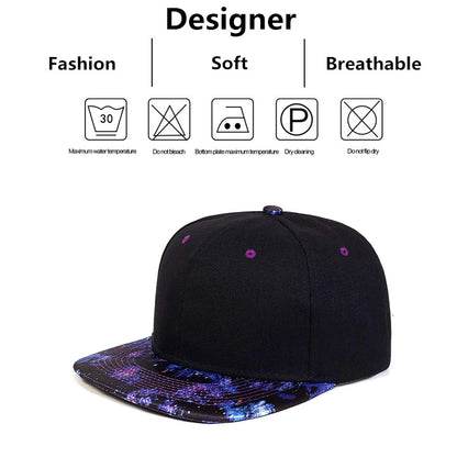 Fashion Starry Sky Hat Brim Baseball Cap Hip Hop Hat Outdoor Snapback Caps