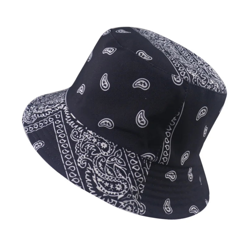 Spring Summer Cashew Print Cap Holiday Sun-Proof Bucket Hat Unisex