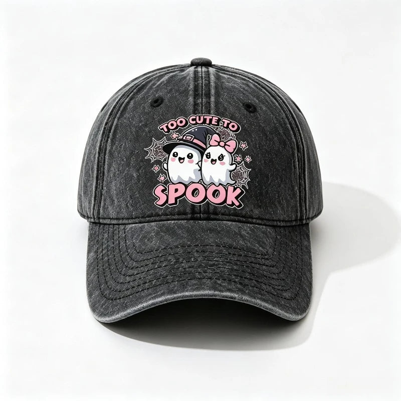 Baseball Cap Too Cute To Spook Cute Ghost Print