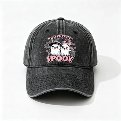 Baseball Cap Too Cute To Spook Cute Ghost Print