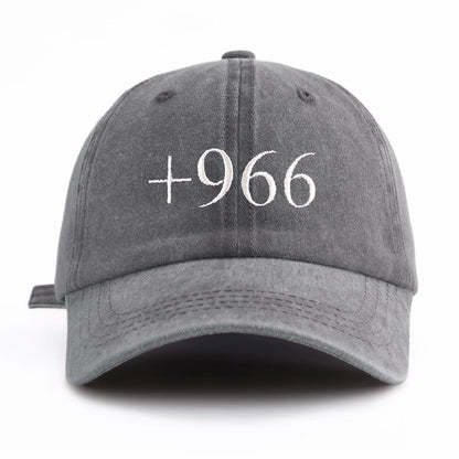 +966 Embroidery Washed Baseball Cap