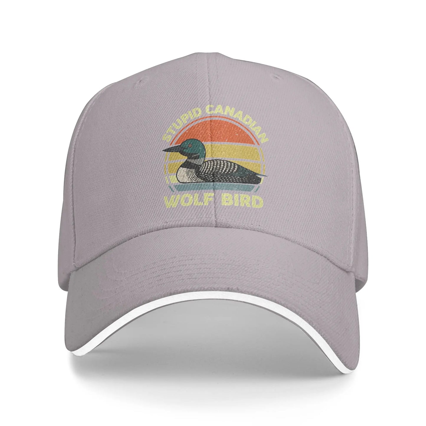 Stupid Canadian Wolf Bird Funny Loon Humor Casual Baseball Cap