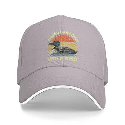 Stupid Canadian Wolf Bird Funny Loon Humor Casual Baseball Cap