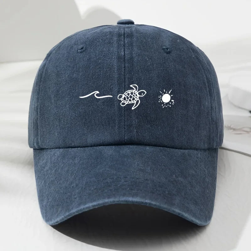 Turtle Pattern Printed Baseball Cap