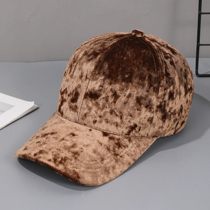 Autumn Winter Velvet Baseball Cap - Unisex Curved Brim Casual Hat