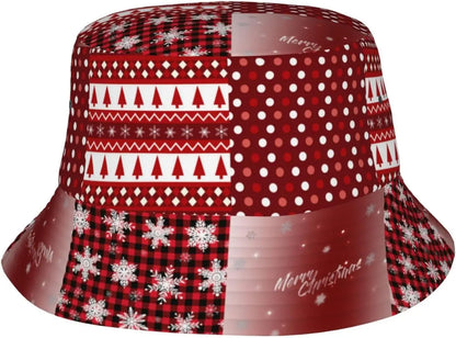 Christmas Fisherman Hat Christmas Snowflakes Hat for Women Men Bucket Hats