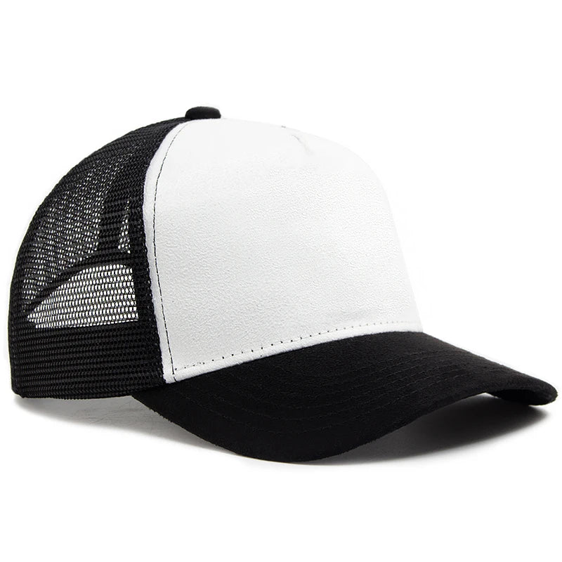 New Summer Suede Trucker Hat Men Mesh Baseball Cap