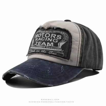 MOTOS Fashion Patchwork Color Washed Denim Baseball Cap