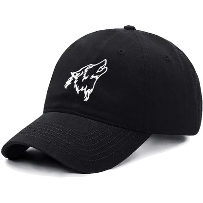 Wolf Embroidered Baseball Cap For Women Men