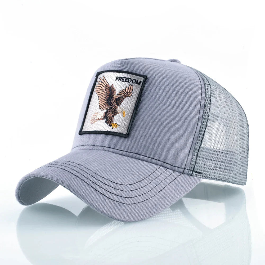 Fashion Trucker Caps With Embroidery Goat Patch