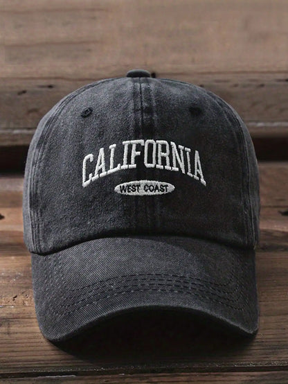 Vintage Embroidered Letter Wide Brim Baseball Cap