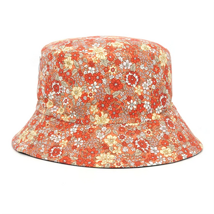 Spring and Summer Small Floral Print Bucket Hat