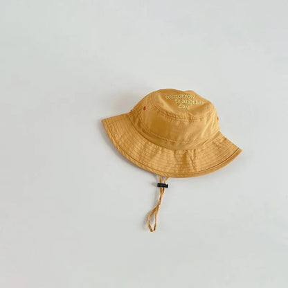 Summer Quick-Dry Baby Children Bucket Hat Solid Color Letter Kids Fisherman