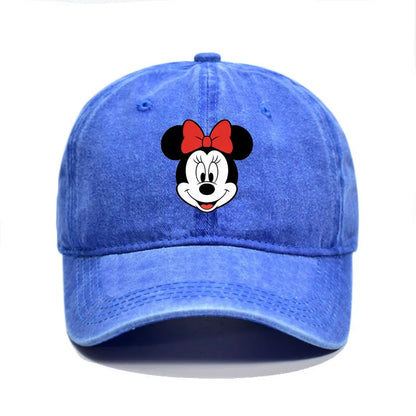 Unisex Vintage Washed Mickey Minnie Print Baseball Cap For Men Women