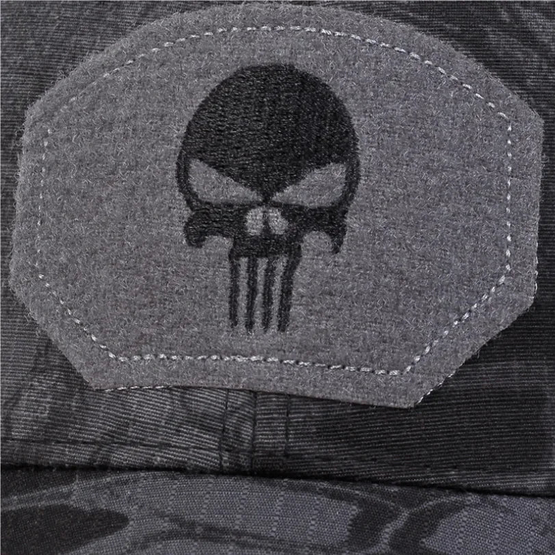 Unisex Skull Embroidered Baseball Caps Men Outdoor Breathable Mesh Tactics Mountaineering Peaked Hat