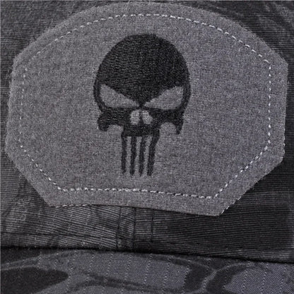 Unisex Skull Embroidered Baseball Caps Men Outdoor Breathable Mesh Tactics Mountaineering Peaked Hat