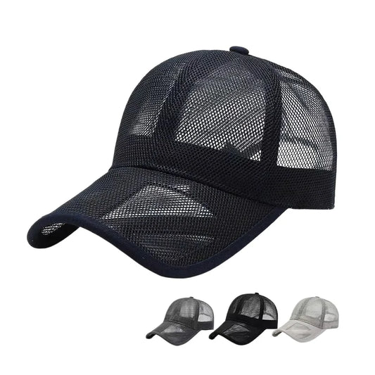 Summer Men Hat Openwork Brim Breathable Mesh Cap Baseball Hat