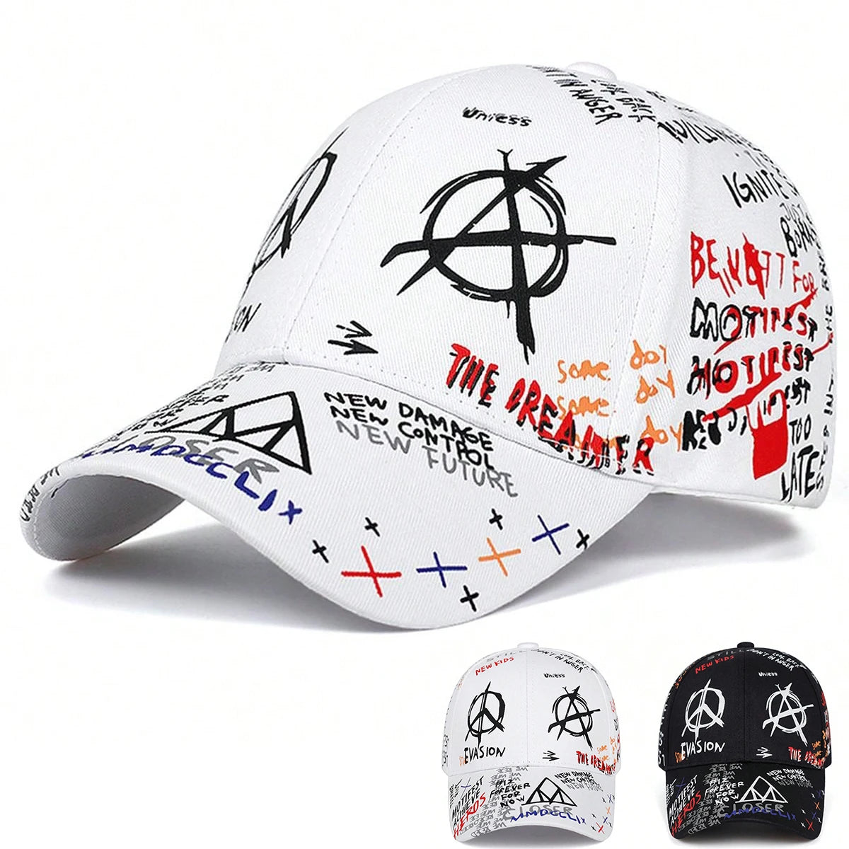 Unisex Colorful Eye Graffiti Print Baseball Caps