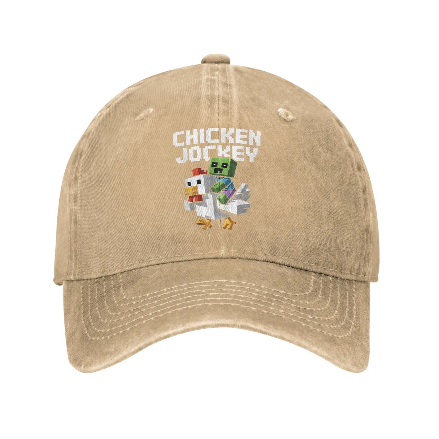 Chicken Jockey Zombie Pixel Art Zombie Movie Wear Baseball Caps