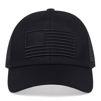 Fashion American Flag Embroidery Baseball Net Caps