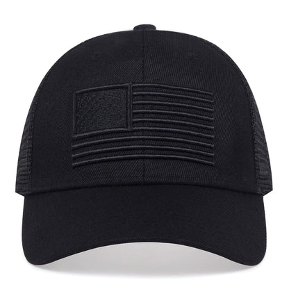Fashion American Flag Embroidery Baseball Net Caps Spring And Summer