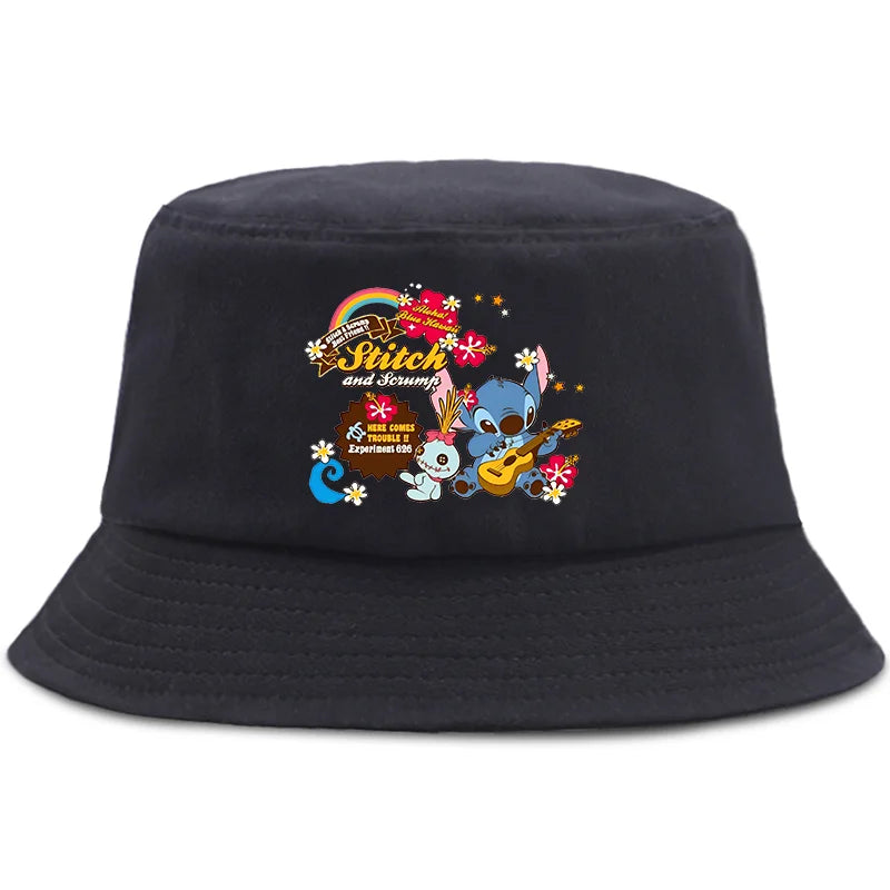 Lilo Stitch Parent-child Bucket Hat Summer Panama Bucket Cap Women Men