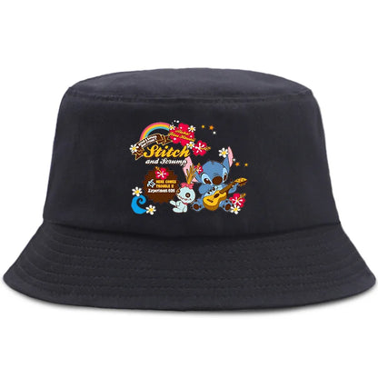 Lilo Stitch Parent-child Bucket Hat Summer Panama Bucket Cap Women Men