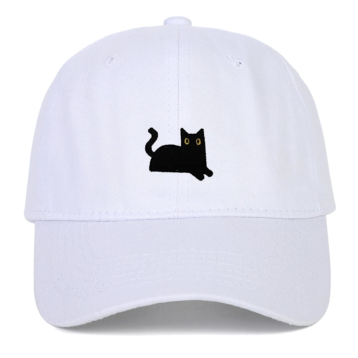 New Cute Cat Embroidery Soft Top Baseball Cap