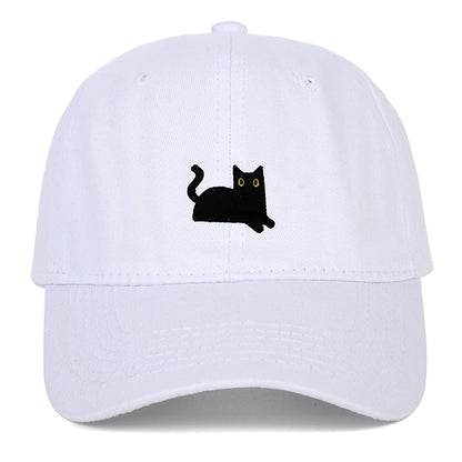 New Cute Cat Embroidery Soft Top Baseball Cap