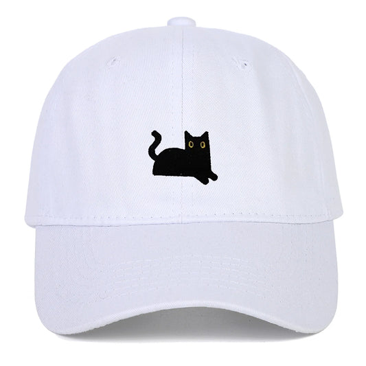 New Cute Cat Embroidery Soft Top Baseball Cap