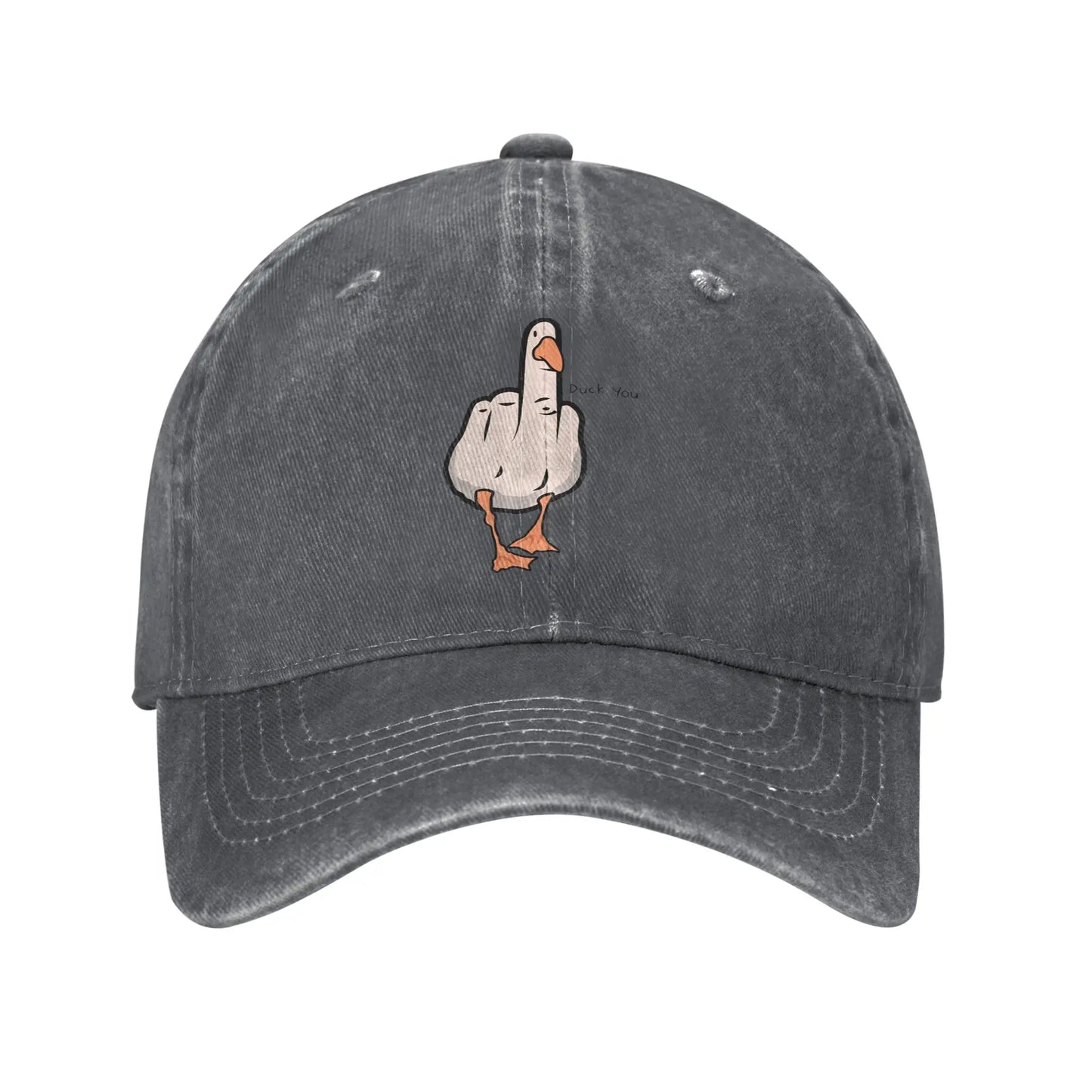Summer Funny Middle Finger Duck Baseball Cap