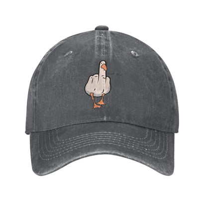 Summer Funny Middle Finger Duck Baseball Cap