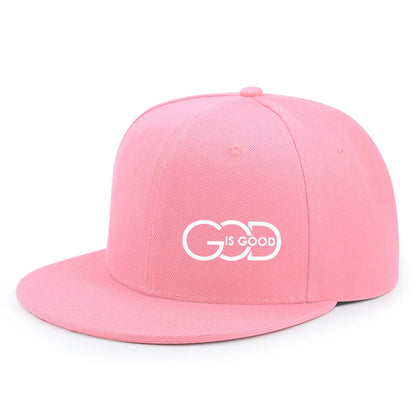 Unisex Adjustable Snapback Cap Street Flat Brim Hat Printed GOD IS GOOD