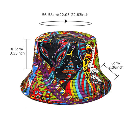 Fashion Print Bucket Hat For Women Men