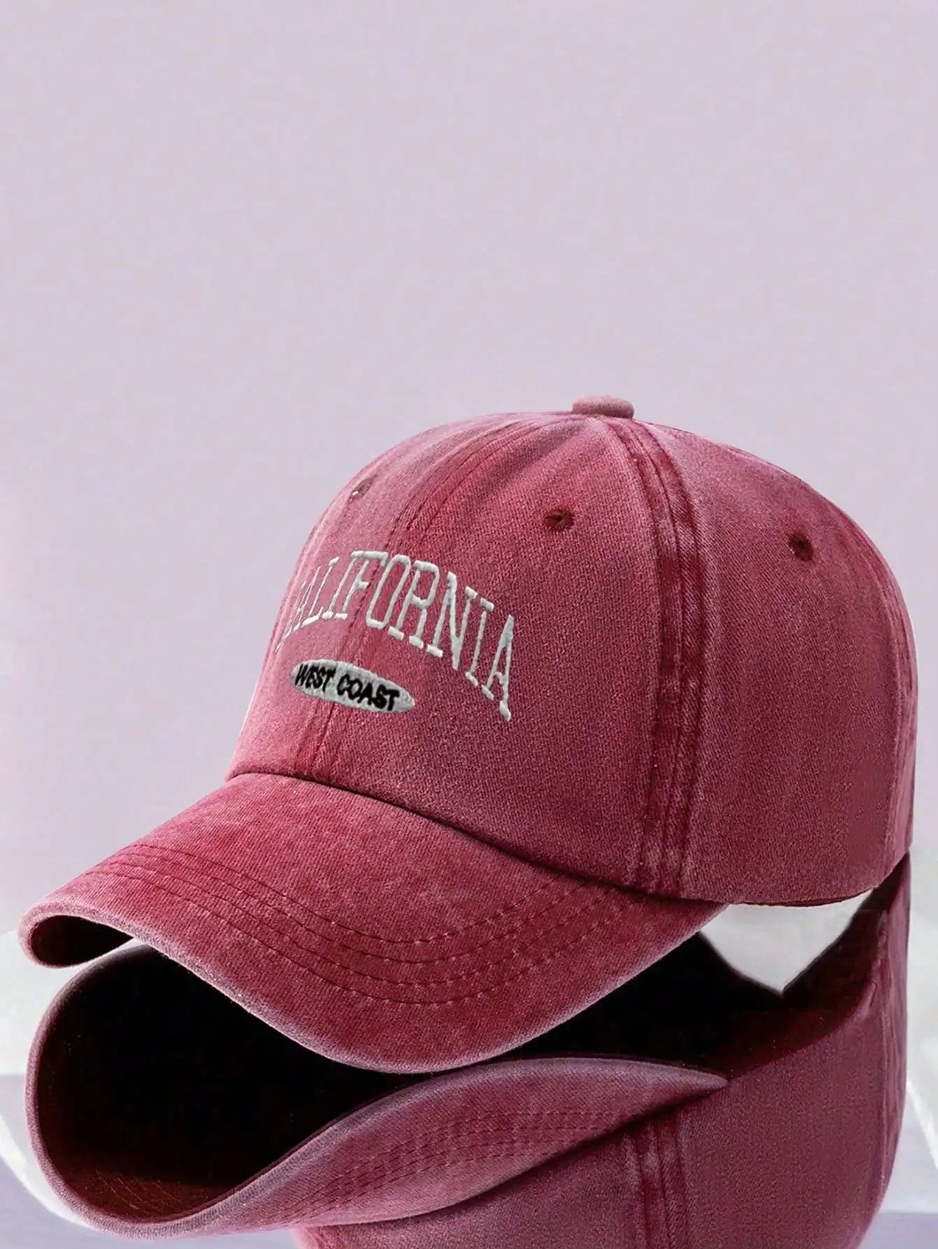 Vintage Embroidered Letter Wide Brim Baseball Cap