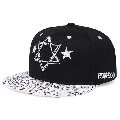 Five-pointed Star Embroidered Flat Brim