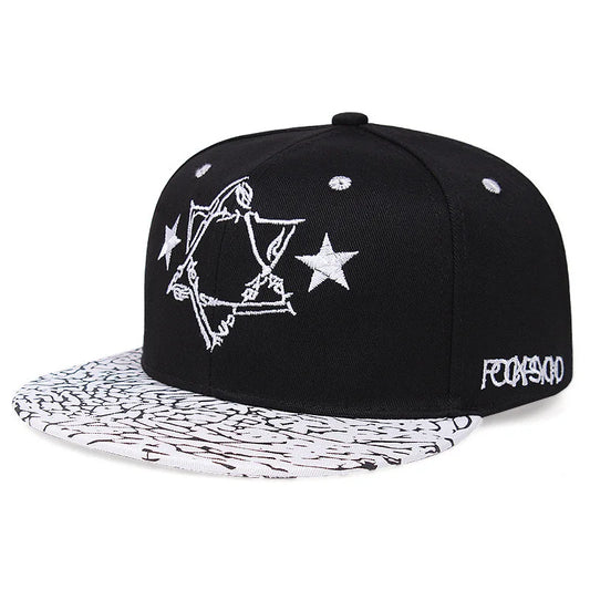 Five-pointed Star Embroidered Flat Brim