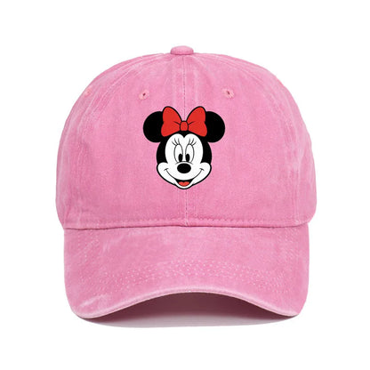 Unisex Vintage Washed Mickey Minnie Print Baseball Cap For Men Women