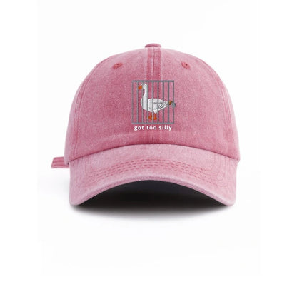 Baseball Cap Unisex Goose Cage Print Hat Got Too Silly Letter Graphic