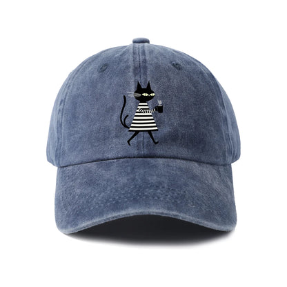 Minimal Black Cat Baseball Cap