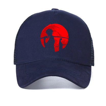 Gorgeous Red Moon Samurai Champloo Print Baseball Cap