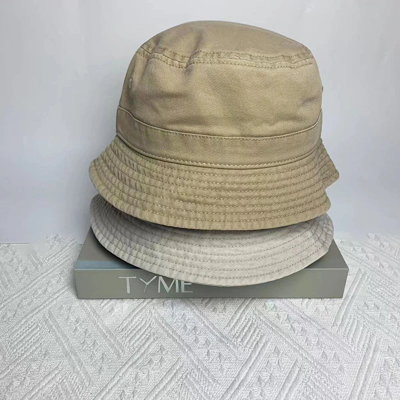 Japanese Style Cotton Simple Bucket Hat For Men Women