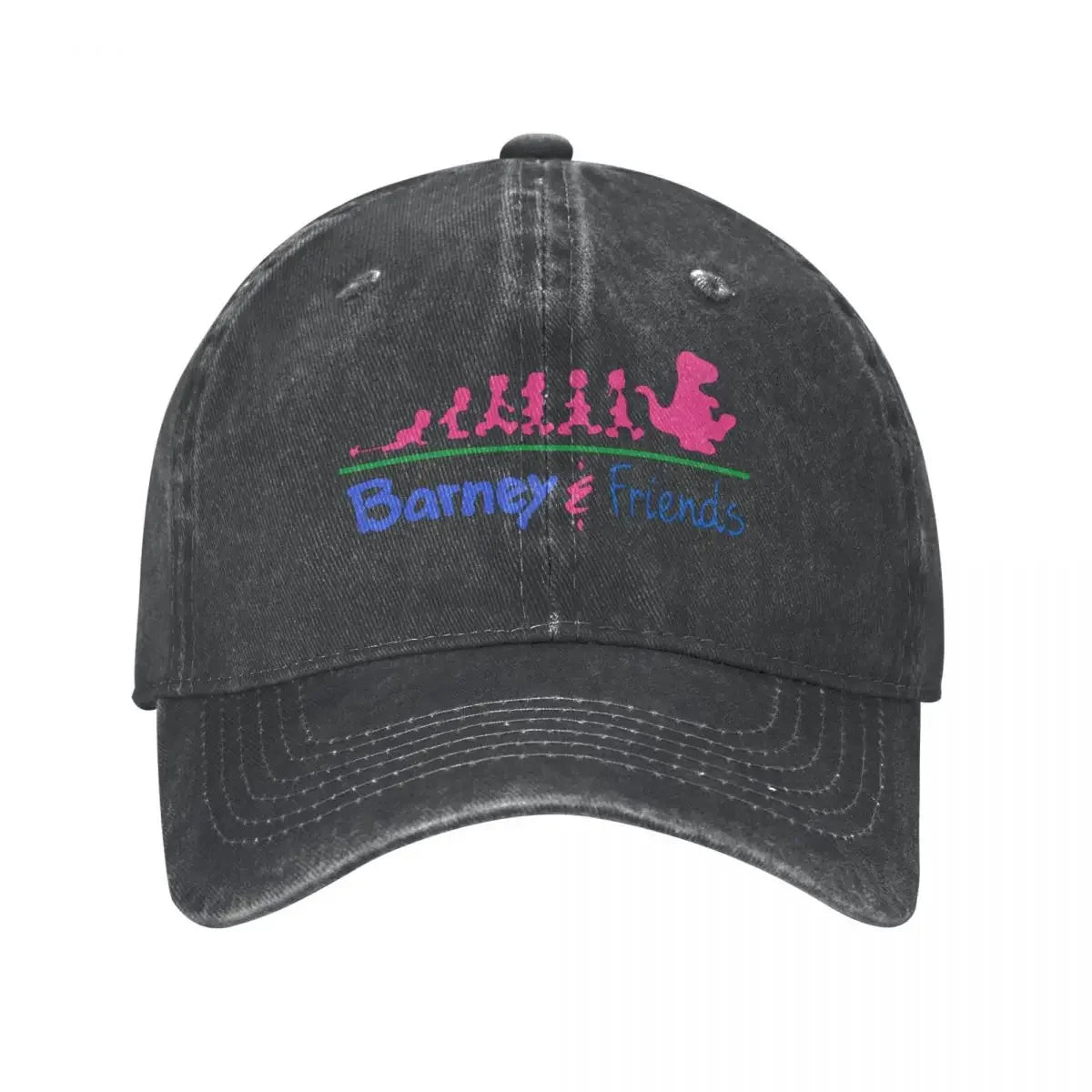 Vintage Washed Cotton Barney Friends Dinosaur Cartoon Baseball Cap