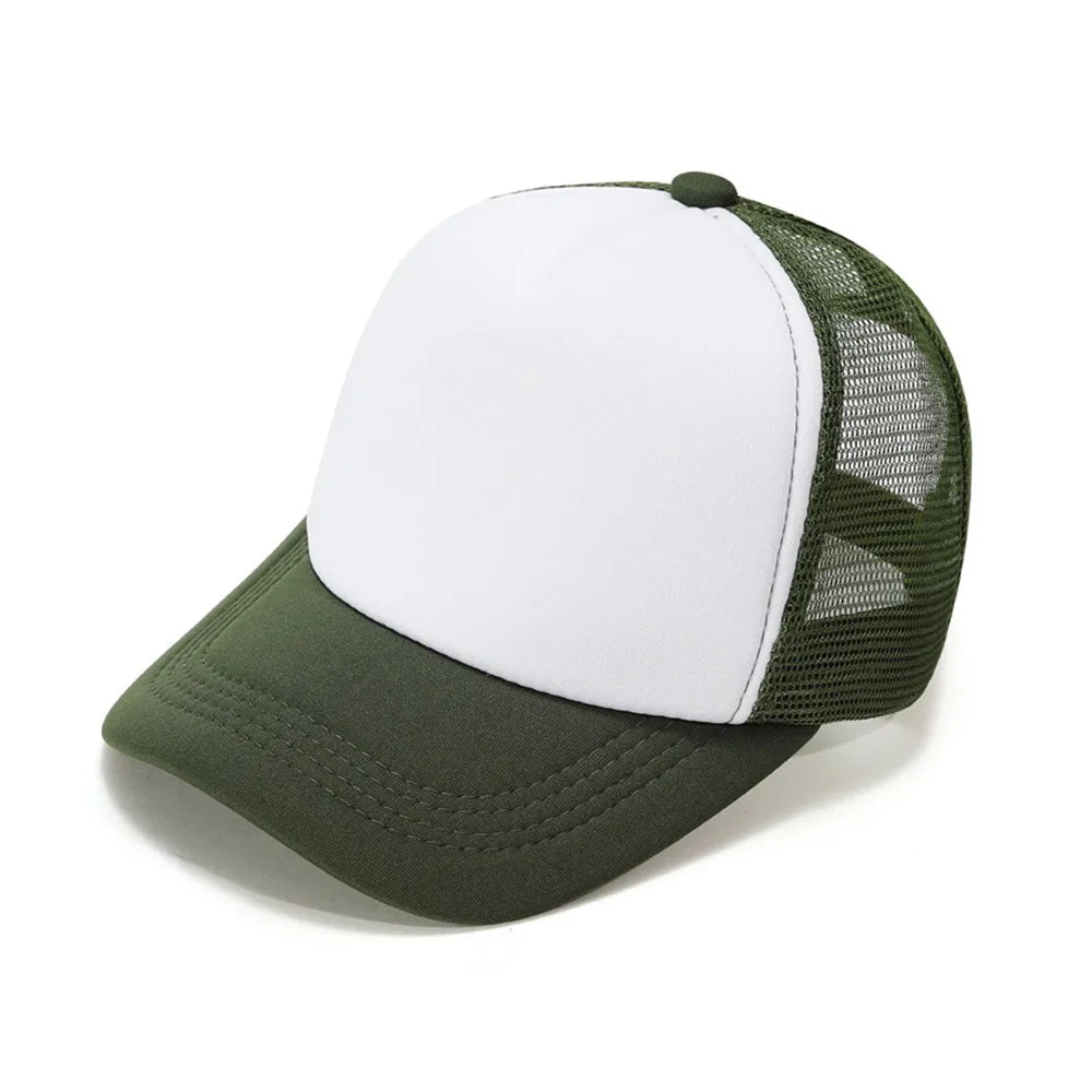 Unisex Spong Mesh Baseball Cap Wide Brim Breathable Peaked Cap