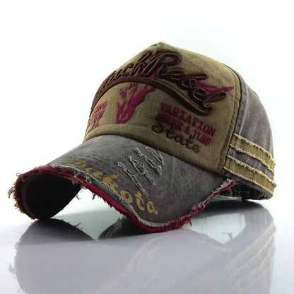 Practical Men Baseball Cap Women Retro Canvas Denim Letters Patchwork Vintage